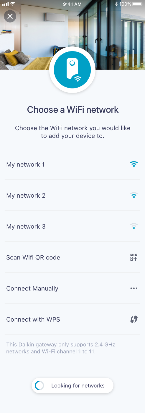 Вибір мережі WIFI в ONECTA